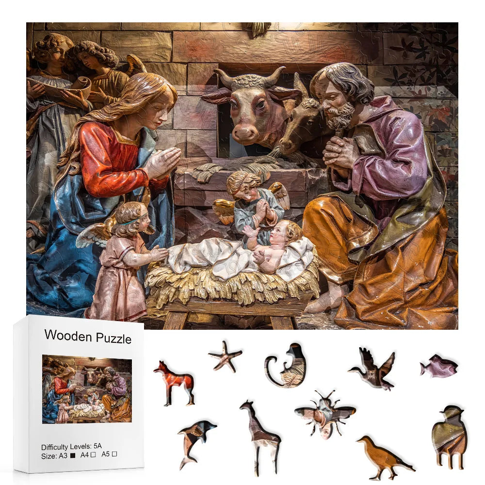 Wooden Nativity Scene Puzzle - Birth of Jesus