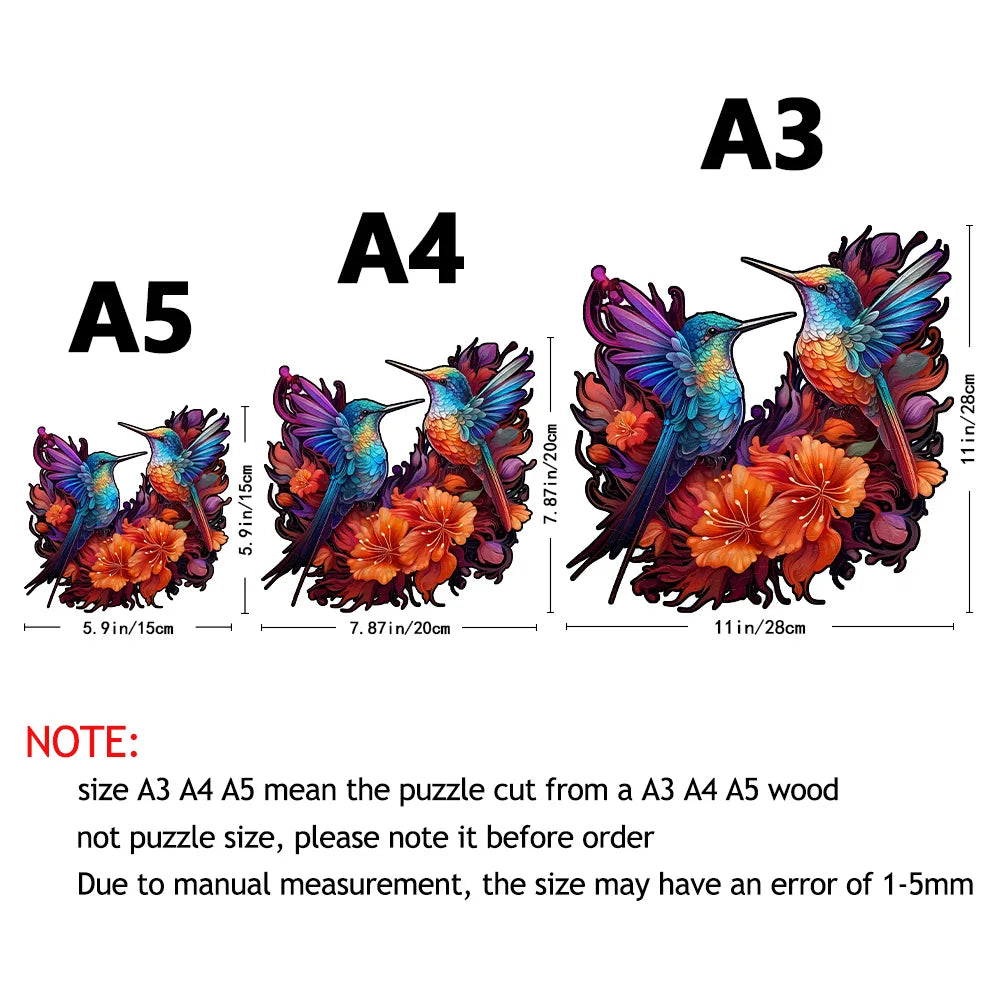 Puzzle en bois Colibris