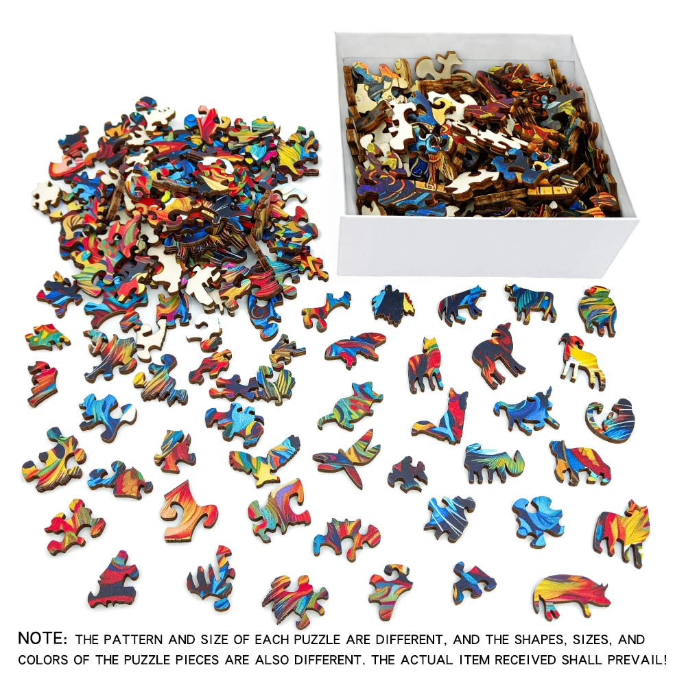 Wooden Colored Animals Puzzle