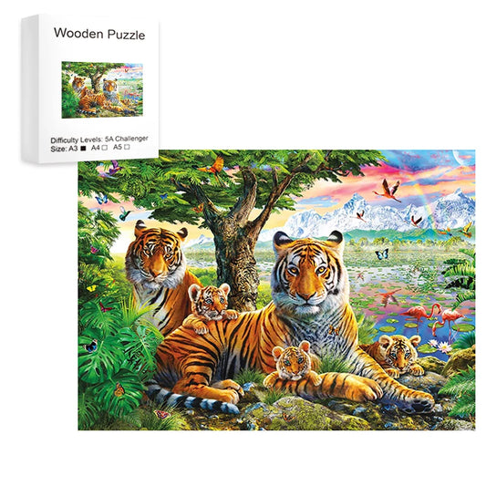 Wooden Tiger Family Puzzle